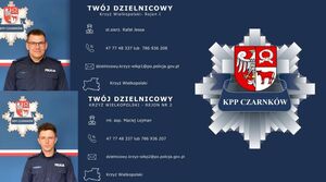 Na zdjęciu st.sierż. Rafał Jessa oraz mł.asp. Maciej Lejman- Dzielnicowi, którzy służą na rejonie miasta i gminy Krzyż Wlkp.